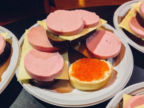 Russia Open sandwich with kolbasa and cheese.jpg