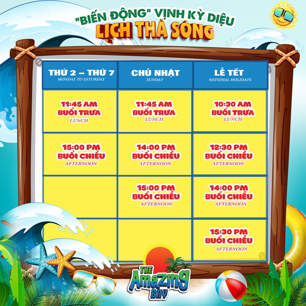 Lịch Trải nghiệm Sóng Thần tại The Amazing Bay