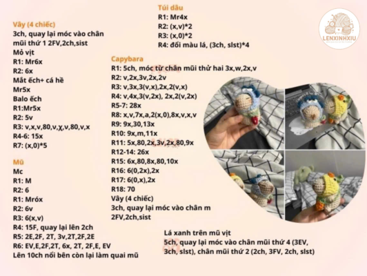 Chia sẻ chart móc capybara đầy đủ nhất kèm phụ kiện