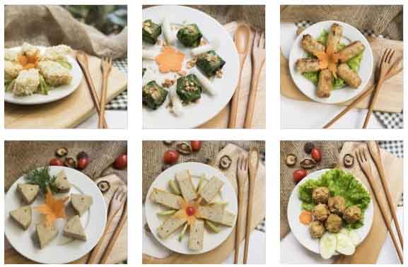 Thực đơn tại nhà hàng cơm chay Nàng Tấm