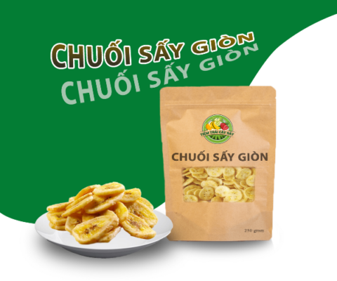 chuối sấy giòn, sấy dẻo